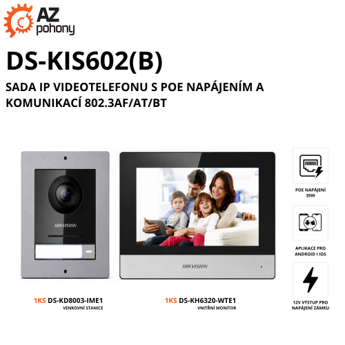 DS-KIS602(B) - sada IP videotelefonu 2. gen., povrchová montáž